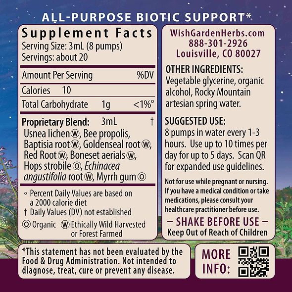 Kick-Ass Biotic Immune Force Ingredients & Supplement Facts