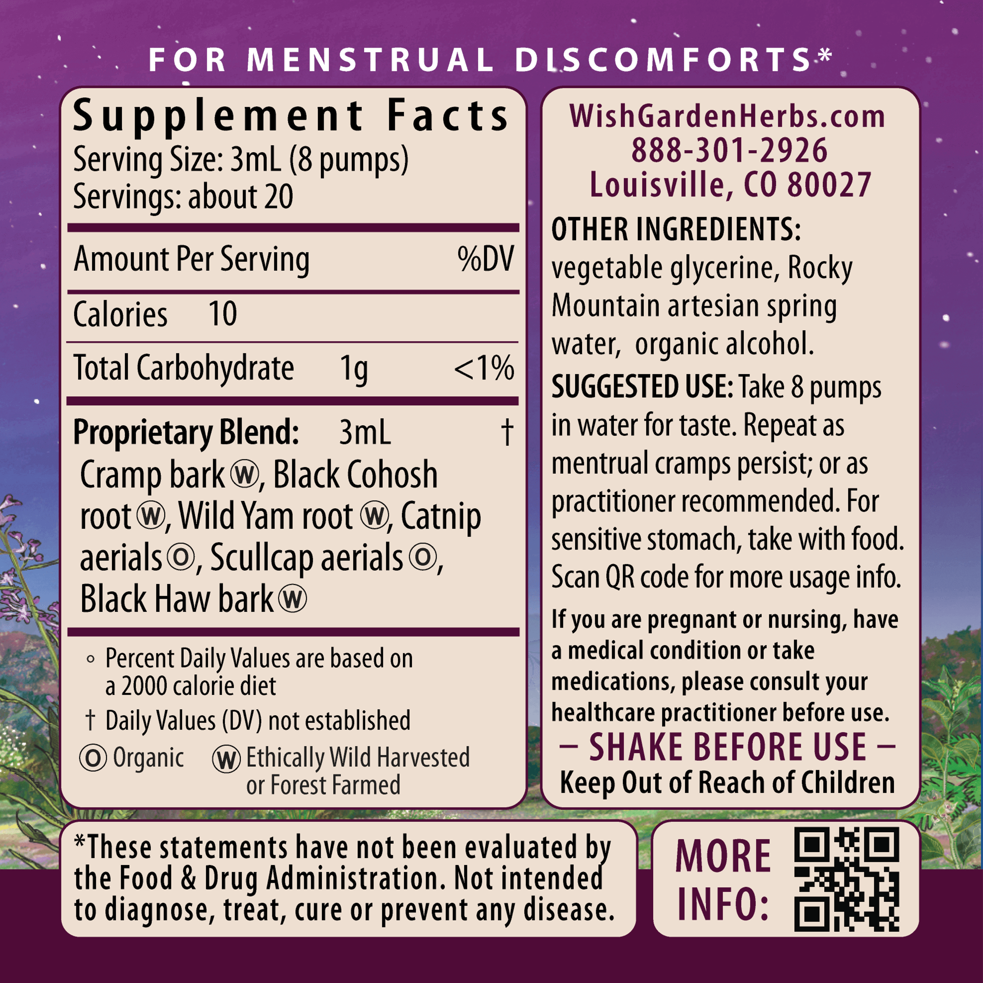 Cramp Release Menses Soother Ingredients & Supplement Facts