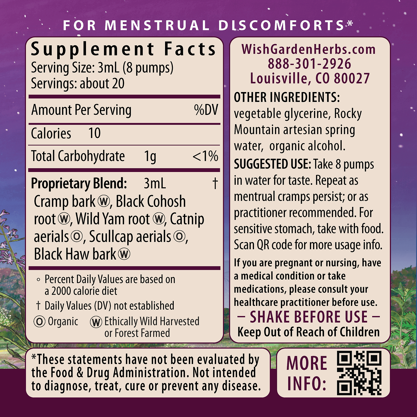 Cramp Release Menses Soother Ingredients & Supplement Facts