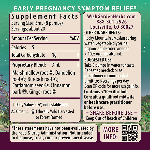 Morning Sickness Nausea Relief Ingredients & Supplement Facts
