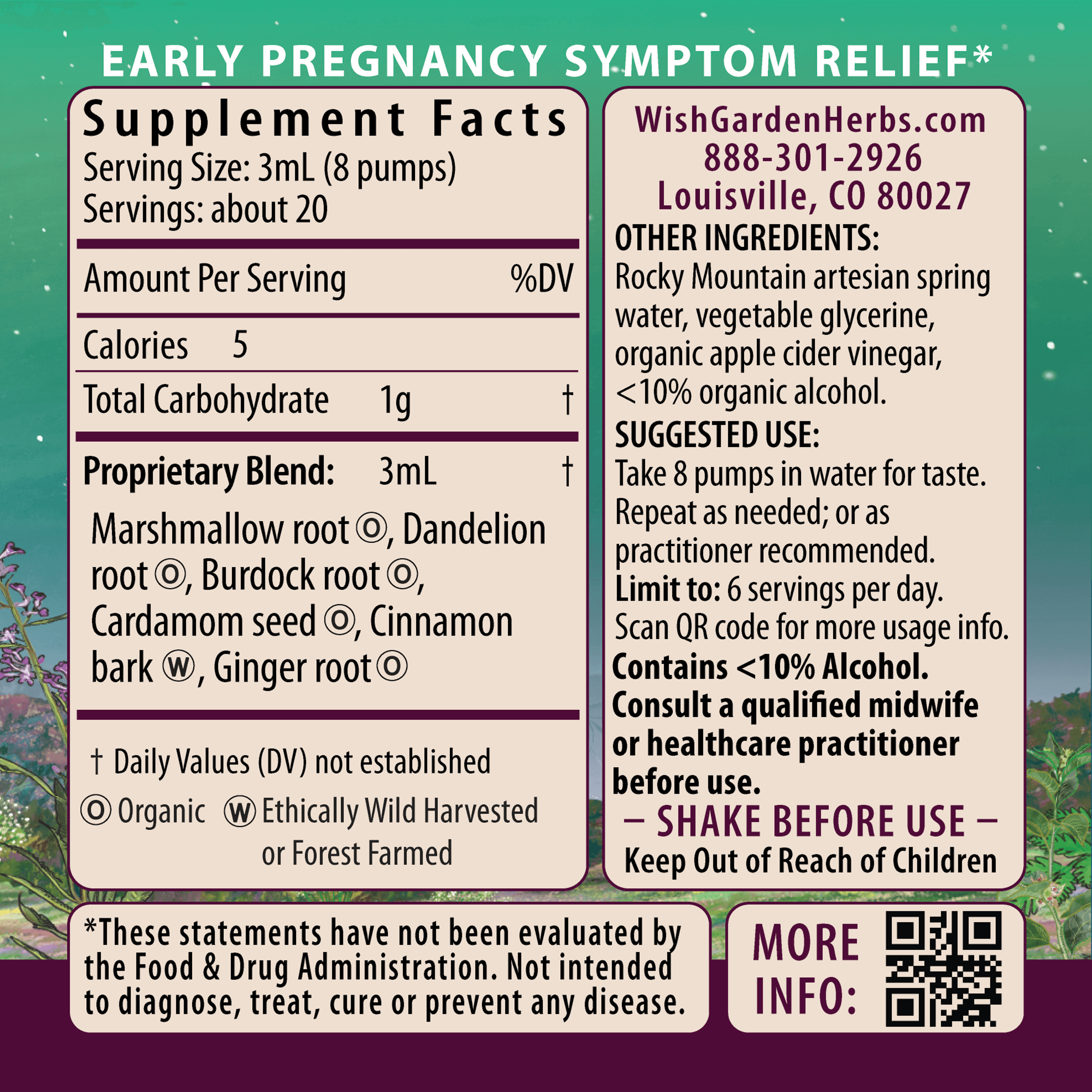 Morning Sickness Nausea Relief Ingredients & Supplement Facts