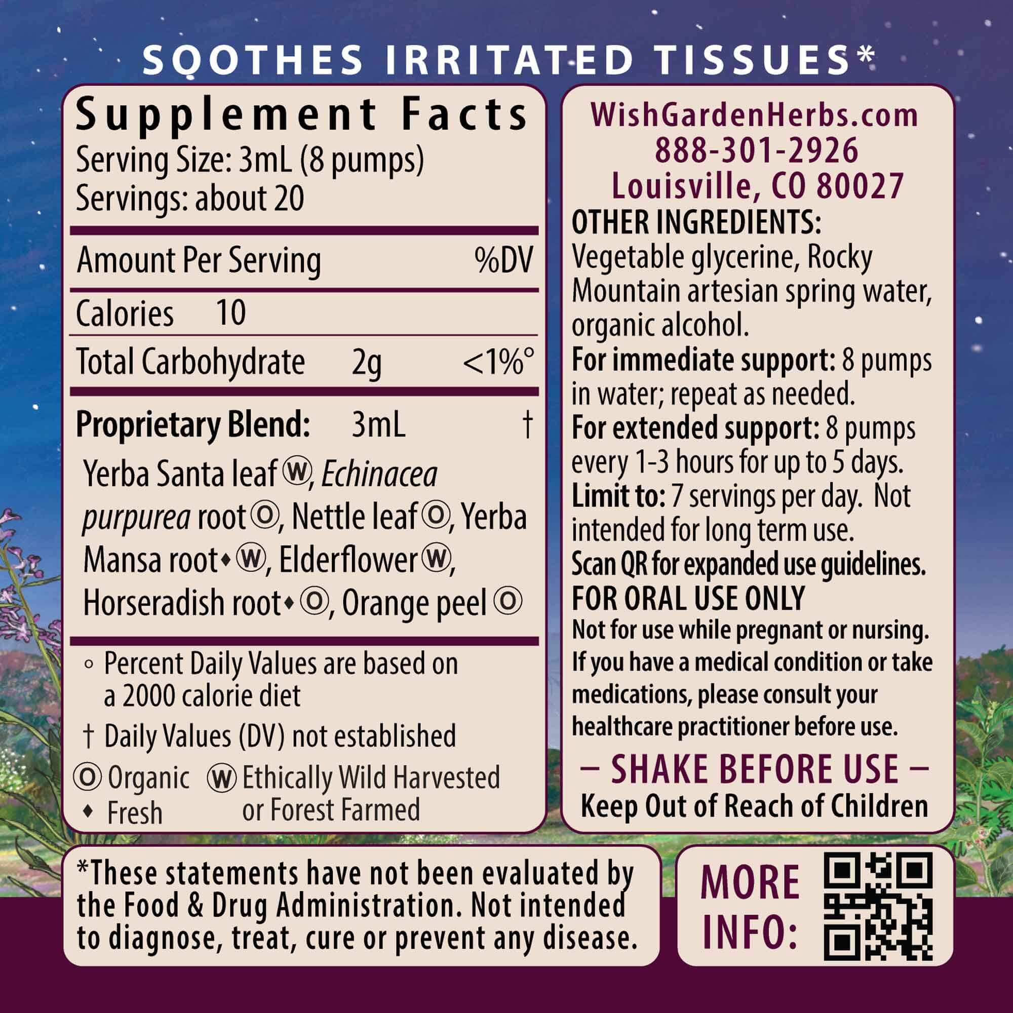 Cedar-Free Texas Allergy & Sinus Ingredients & Supplement Facts
