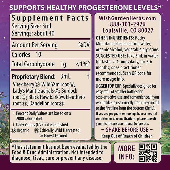 Cycle Vitality 2 Luteal Phase - Progesterone Support Ingredients & Supplement Facts