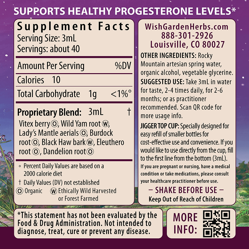 Cycle Vitality 2 Luteal Phase - Progesterone Support Ingredients & Supplement Facts