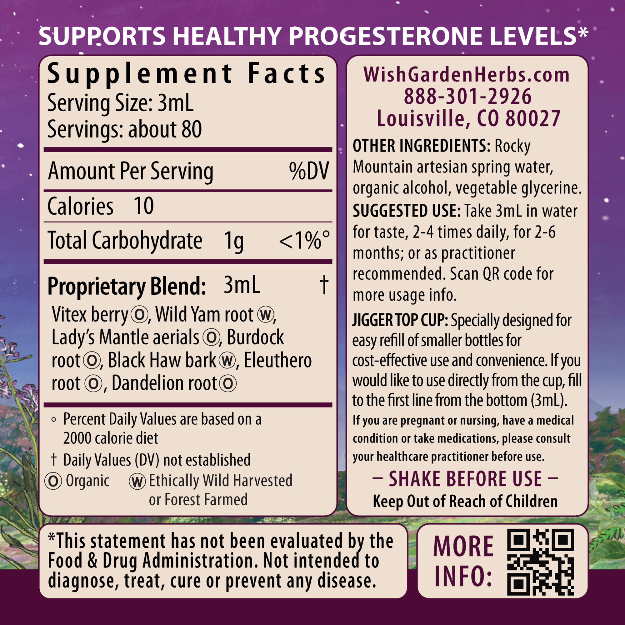 Cycle Vitality 2 Luteal Phase - Progesterone Support Ingredients & Supplement Facts