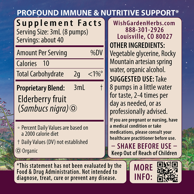 Elderberry Ingredients & Supplement Facts