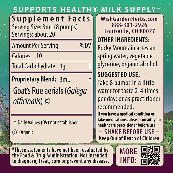 Goat's Rue Lactation Aid Ingredients & Supplement Facts