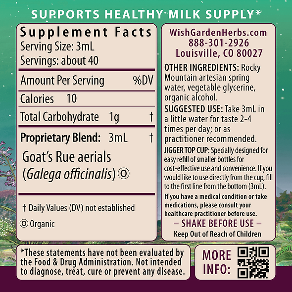 Goat's Rue Lactation Aid Ingredients & Supplement Facts
