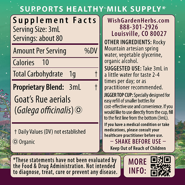 Goat's Rue Lactation Aid Ingredients & Supplement Facts
