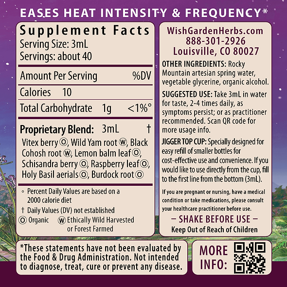 Hot Flash Tamer Daily Regulator Ingredients & Supplement Facts
