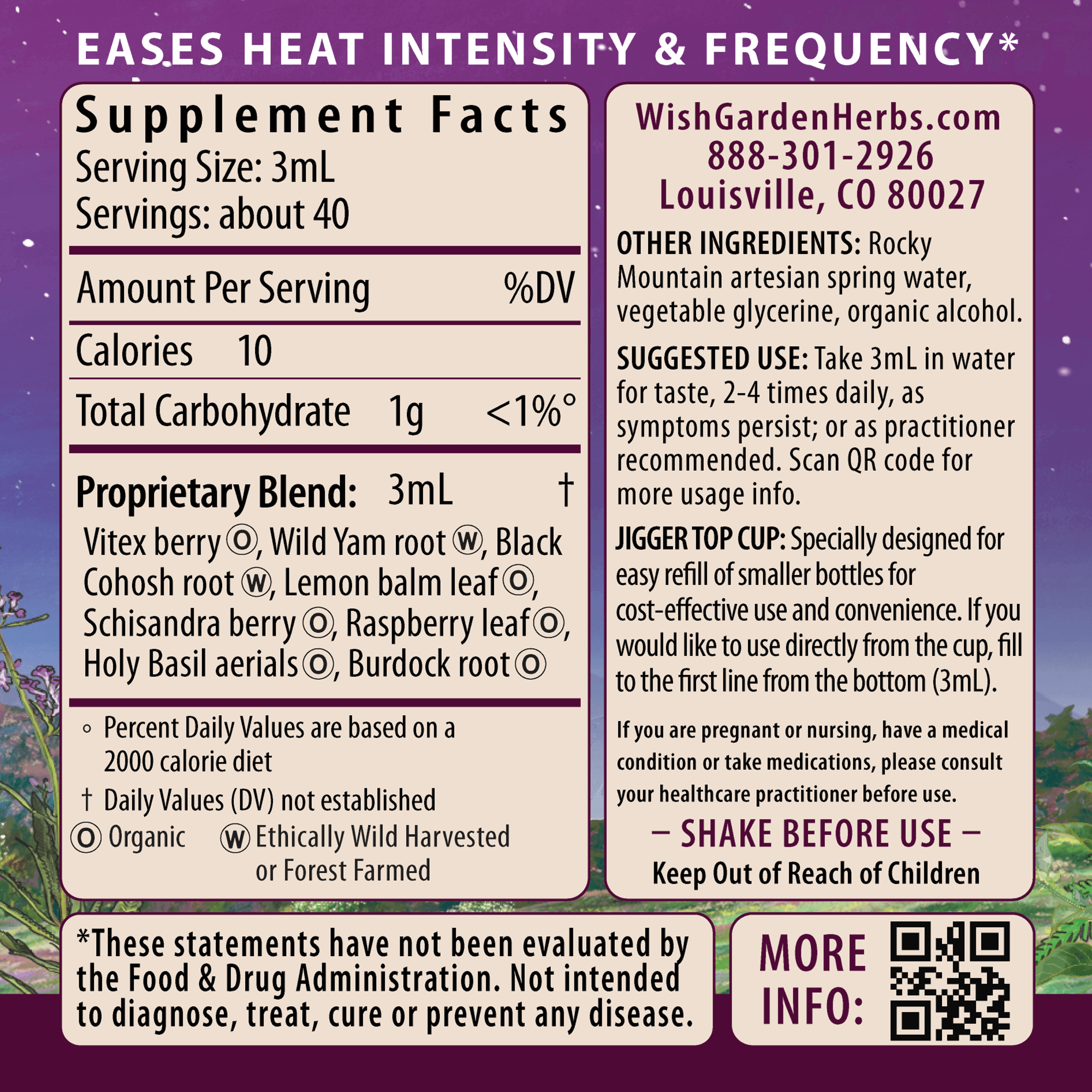 Hot Flash Tamer Daily Regulator Ingredients & Supplement Facts