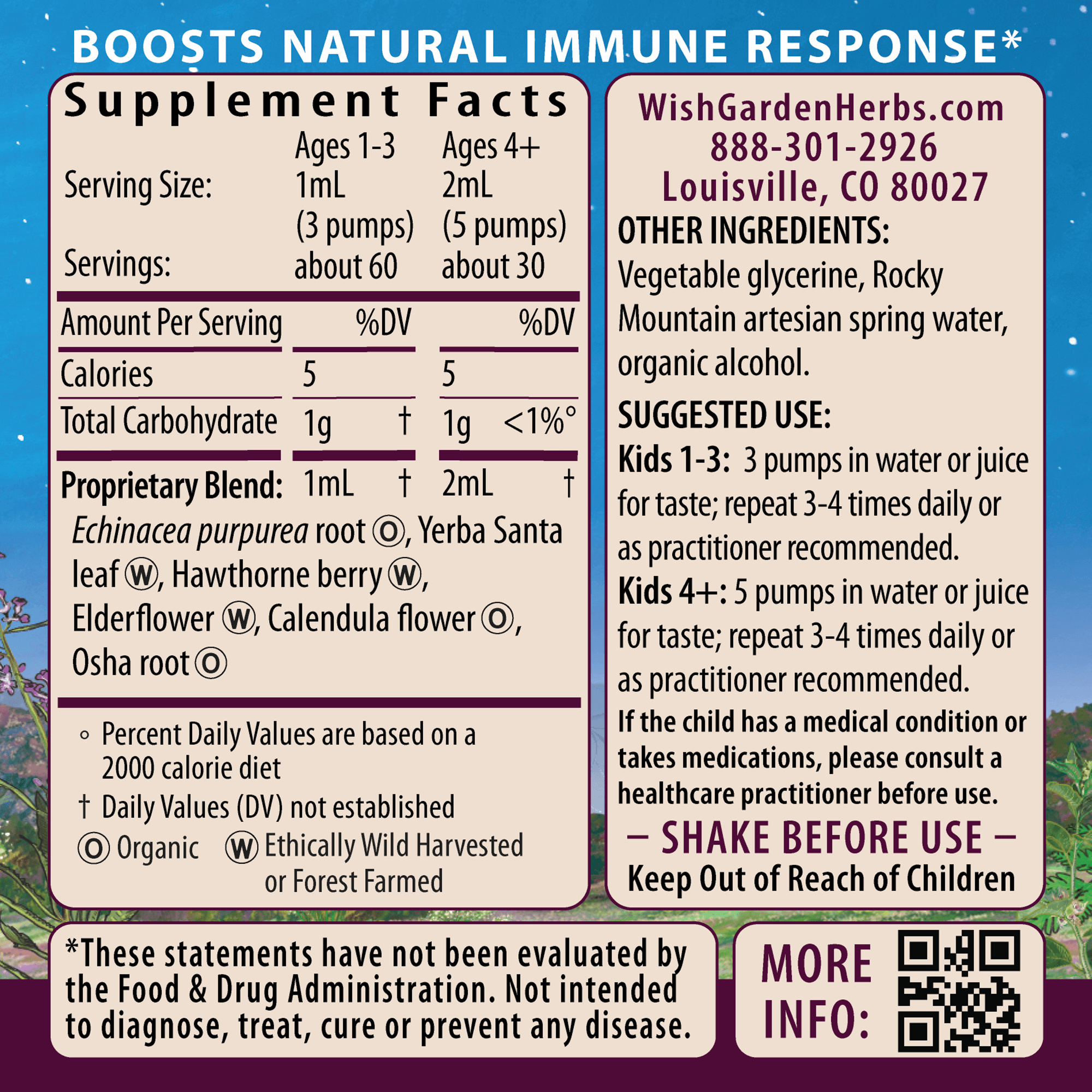 Kick-It Immune Activator For Kids Ingredients & Supplement Facts