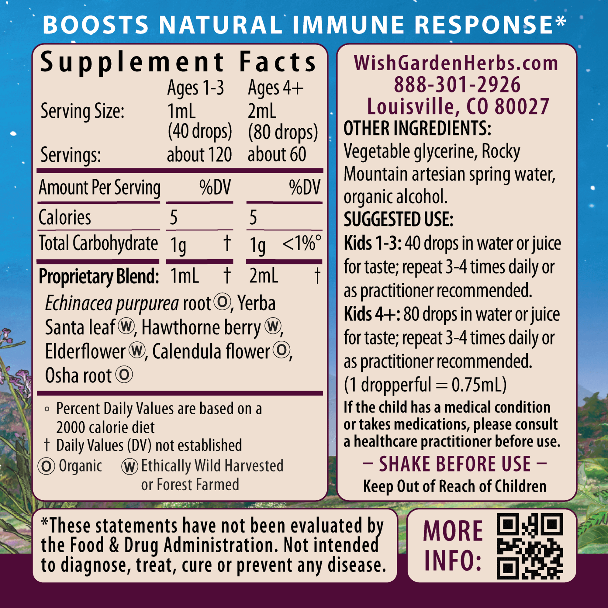 Kick-It Immune Activator For Kids Ingredients & Supplement Facts