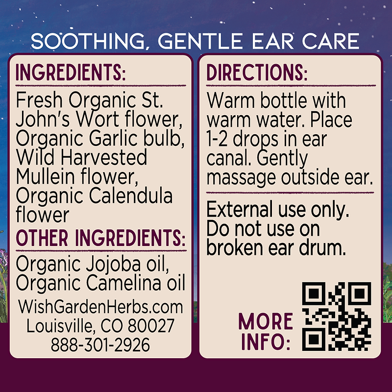 Ear Be Well Restorative Oil Ingredients & Supplement Facts