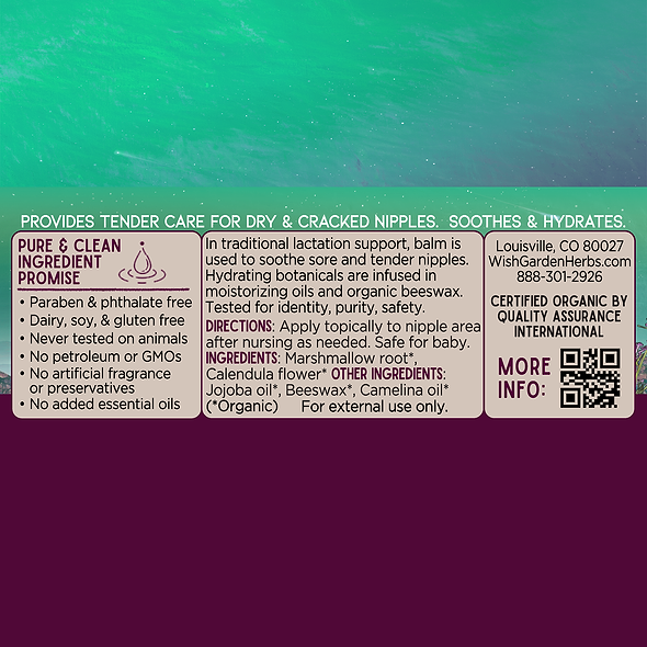 New Mother Nursing Balm 2oz Salve Ingredients & Supplements Facts