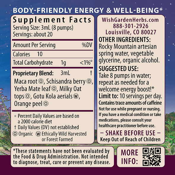 Rise & Energize Daily Energy Boost Ingredients & Supplement Facts