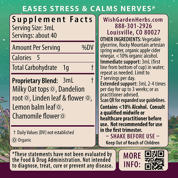 Stress Release Tension Tamer for Pregnancy Ingredients & Supplement Facts