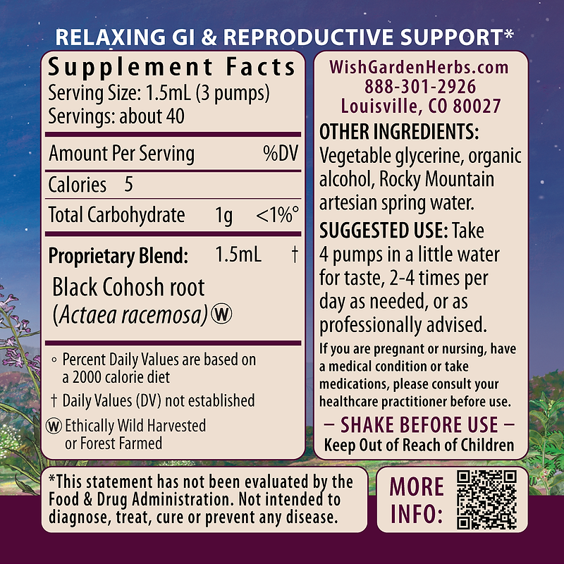 Black Cohosh Ingredients & Supplement Facts