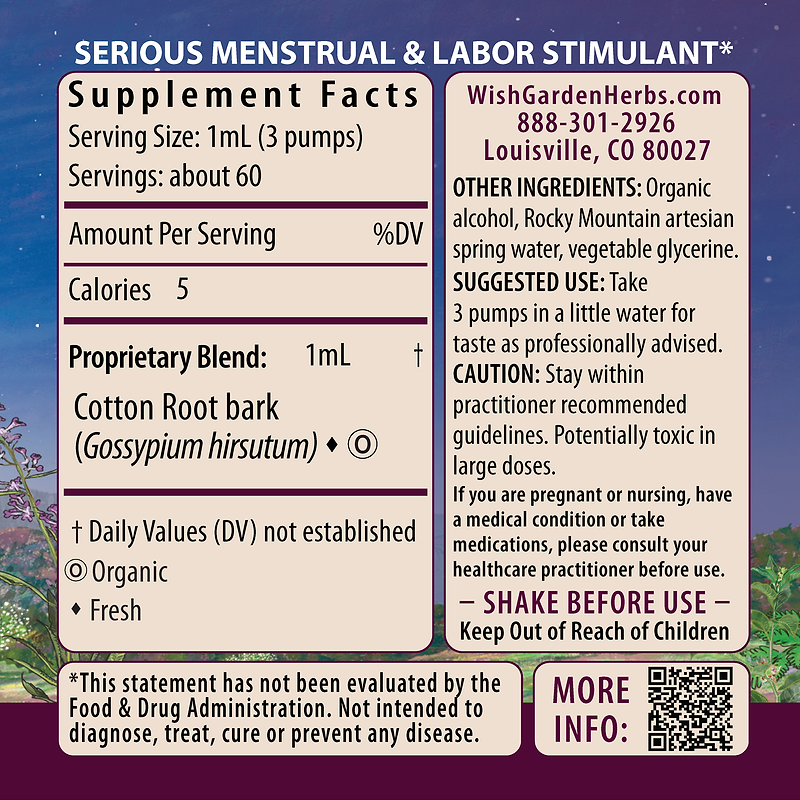 Cotton Root Ingredients & Supplement Facts