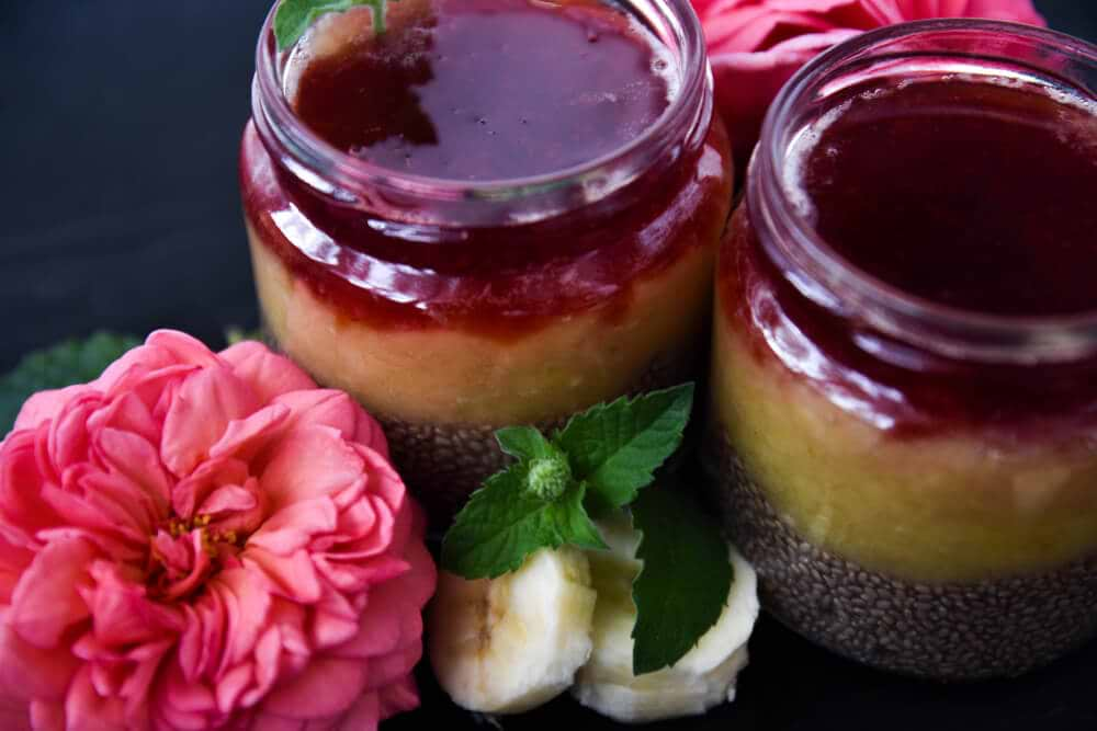 Strawberry Rose Chia Pudding For Valentine's Day