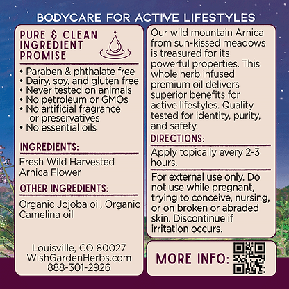 Arnica Oil Nurture & Restore Ingredients & Supplement Facts