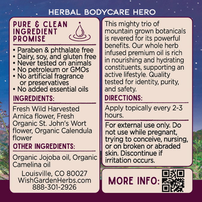 Restorative Oil - Arnica, St. John's Wort & Calendula 2oz Pump