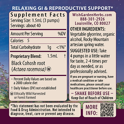Black Cohosh Ingredients & Supplement Facts