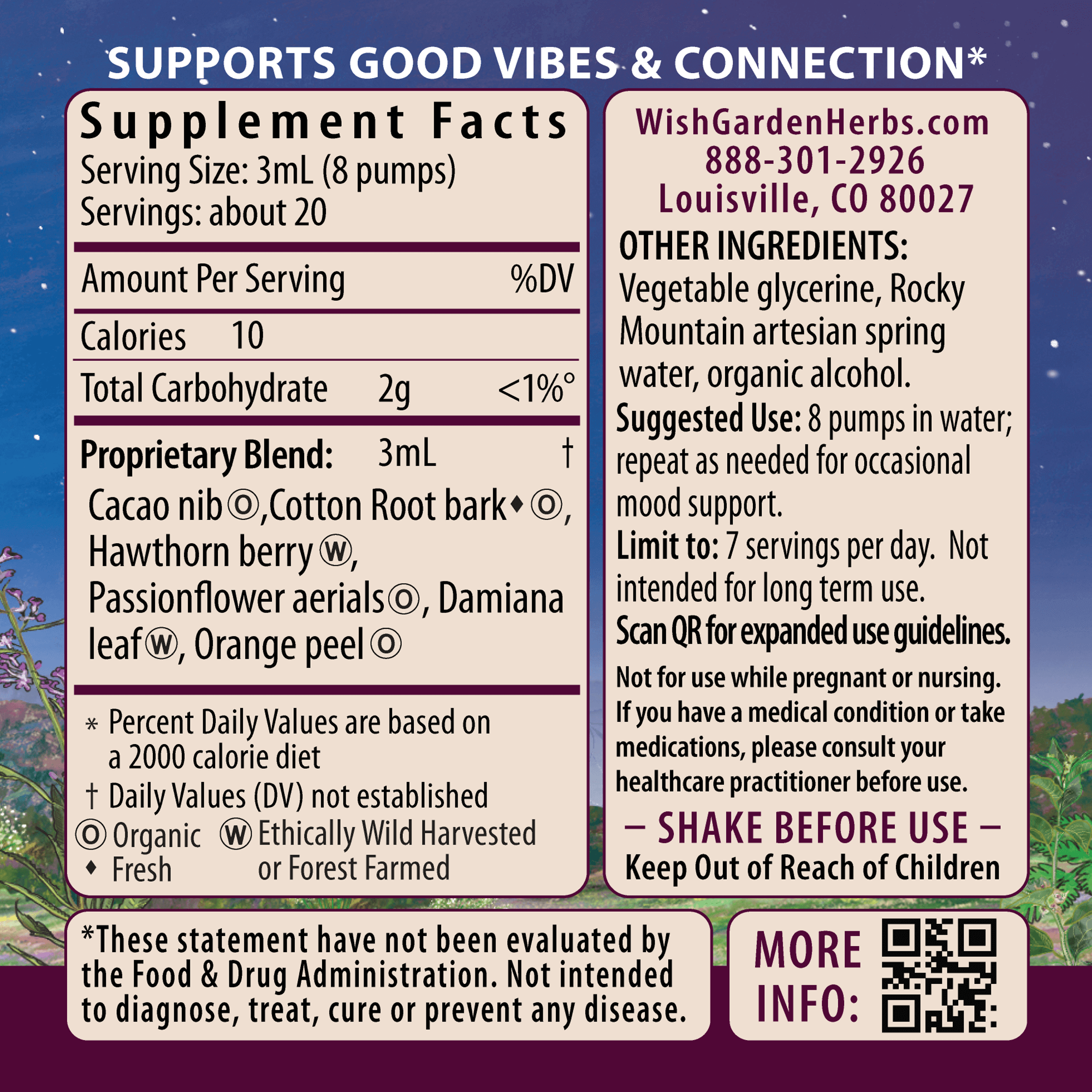Liquid Bliss Mood Elevator Ingredients & Supplement Facts