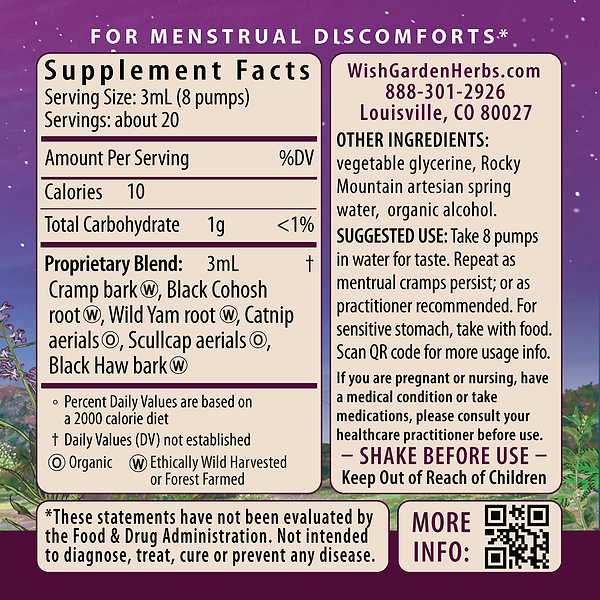 Cramp Release Menses Soother Ingredients & Supplement Facts