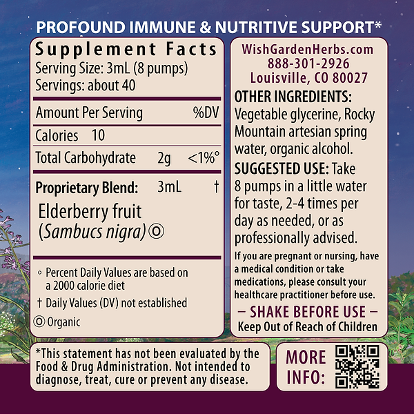 Elderberry Ingredients & Supplement Facts