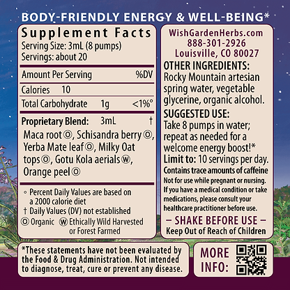 Rise & Energize Daily Energy Boost Ingredients & Supplement Facts
