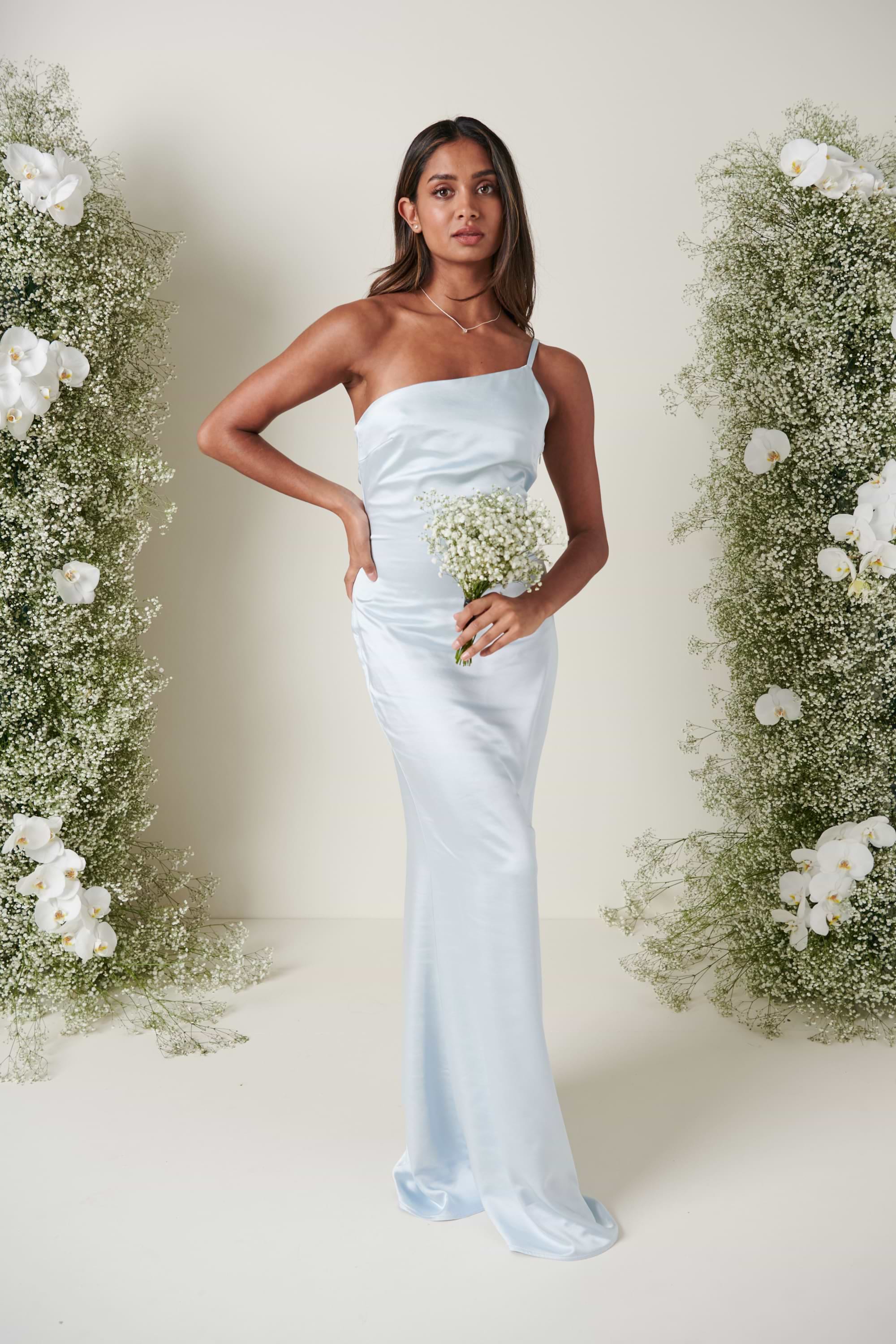 Amelia Maxi Bridesmaid Dress - Matte Ice Blue