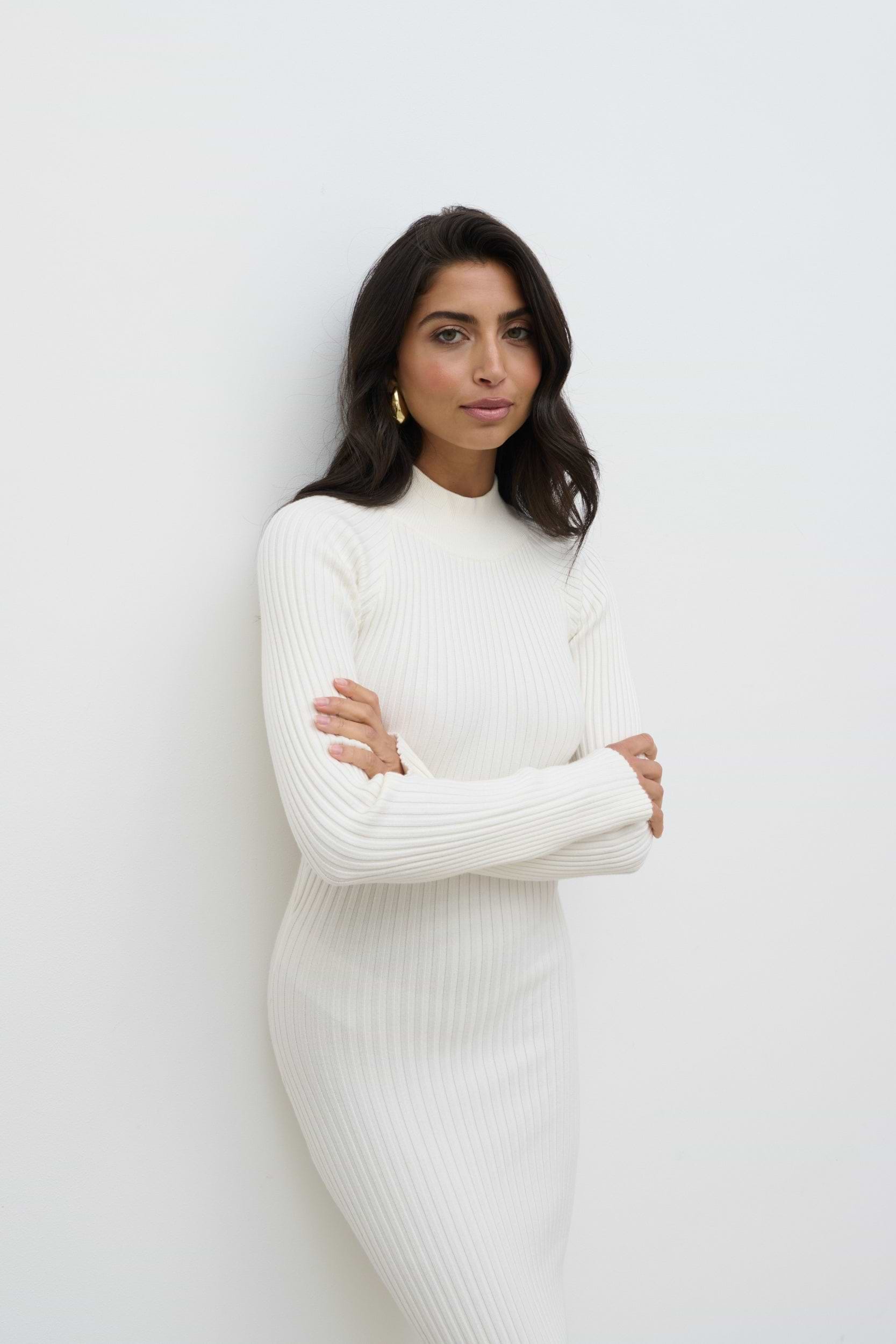 Abbey Knit Midaxi Dress - Cream