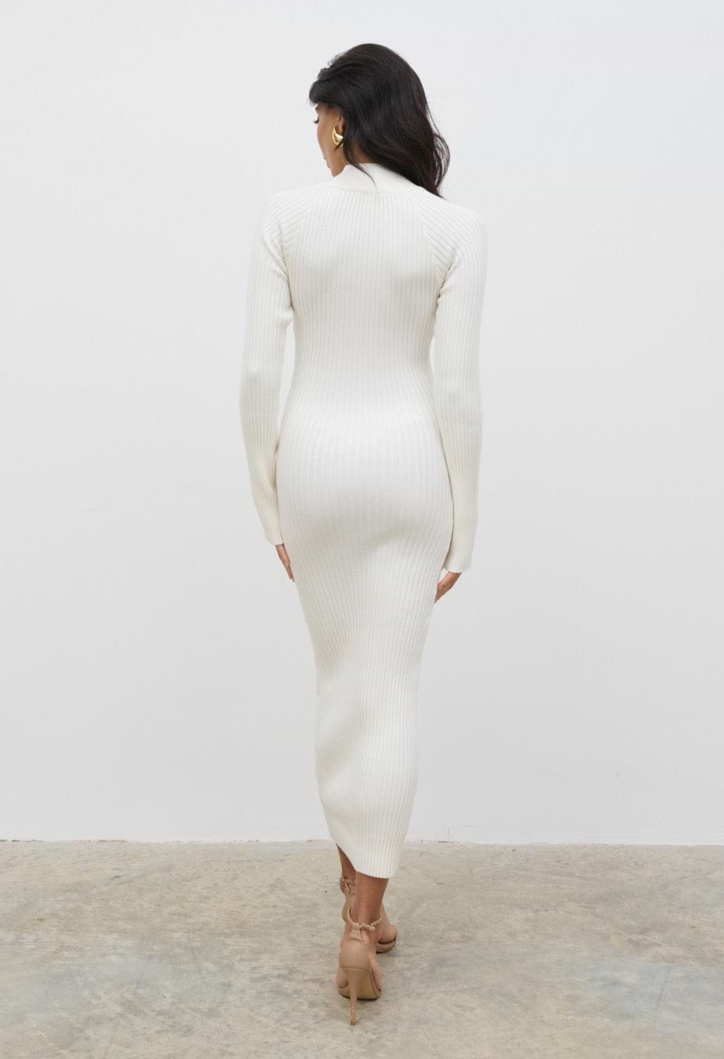 Abbey Knit Midaxi Dress - Cream