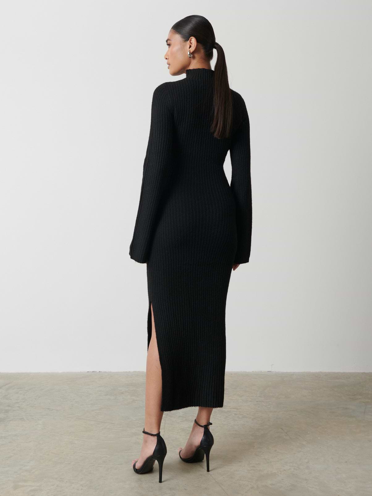 Baylee Soft Knit Midaxi Dress - Black
