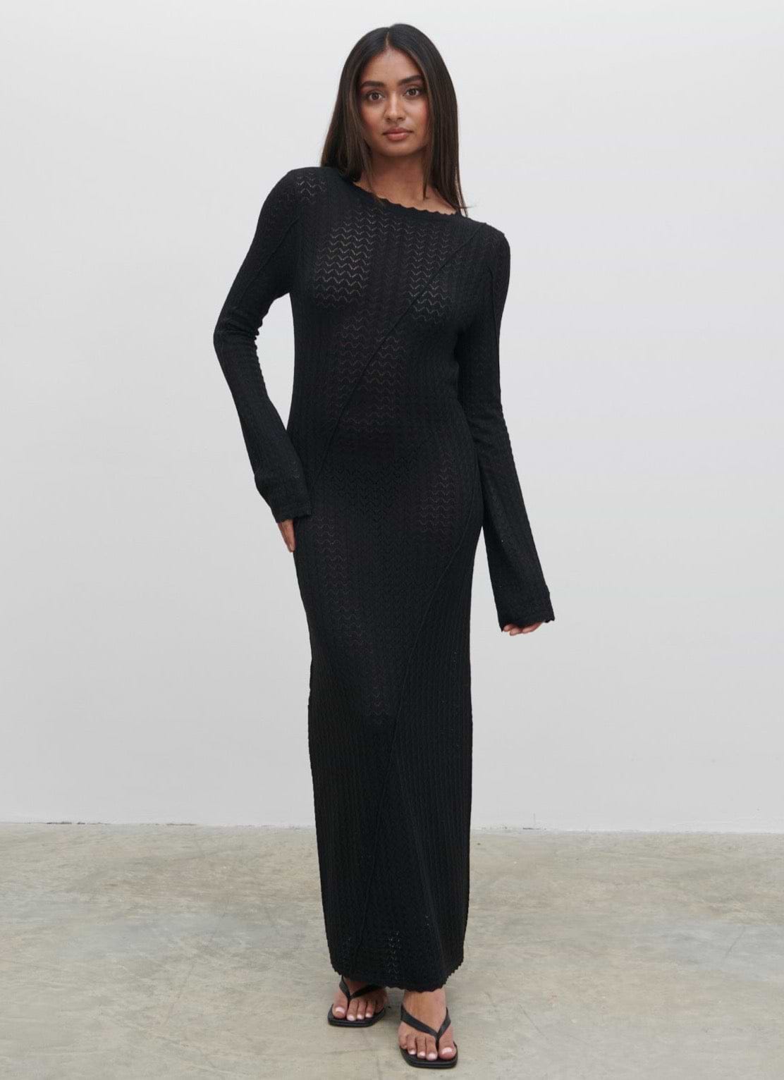 Adeline Knit Midaxi Dress - Black