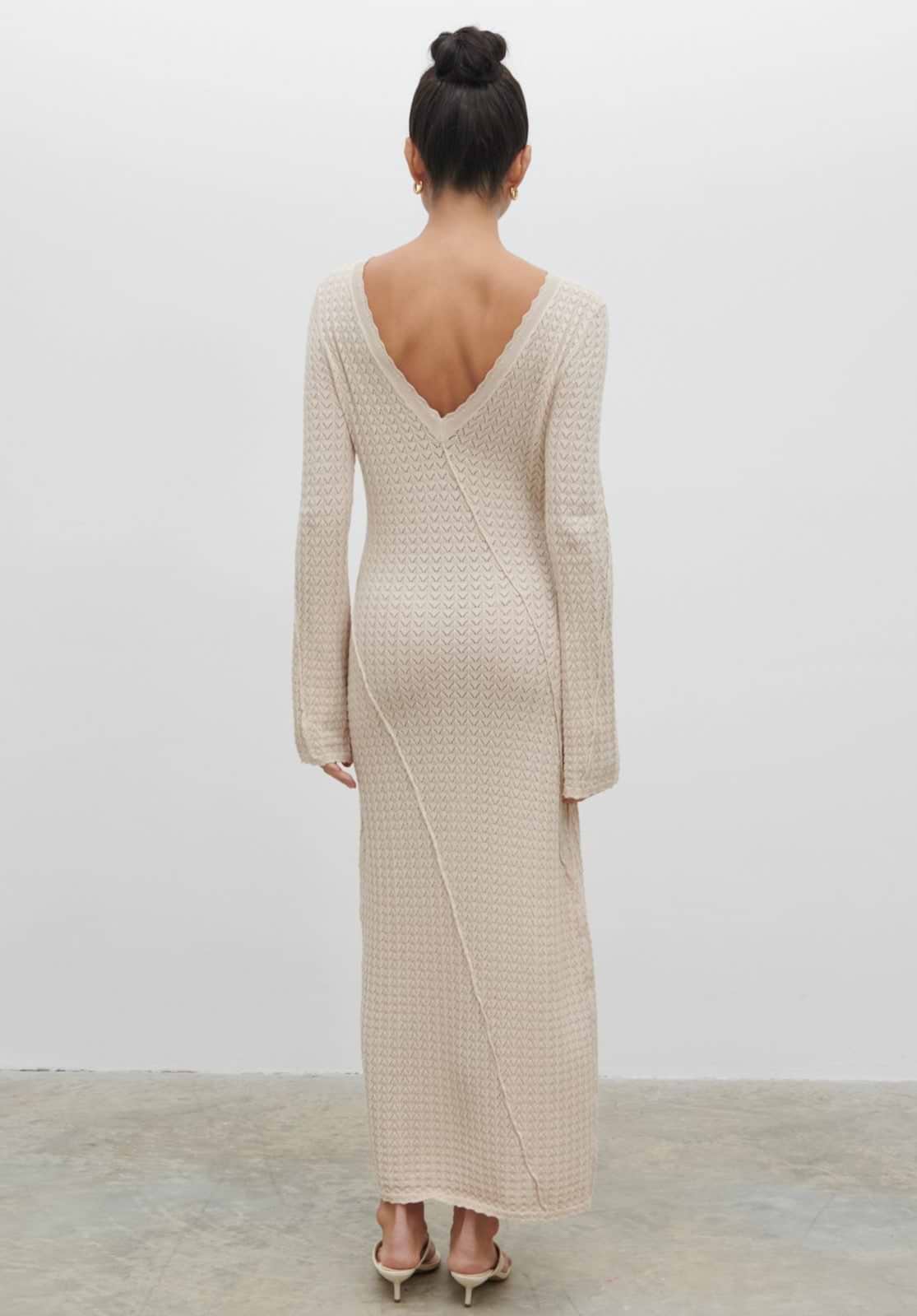 Adeline Knit Midaxi Dress - Beige