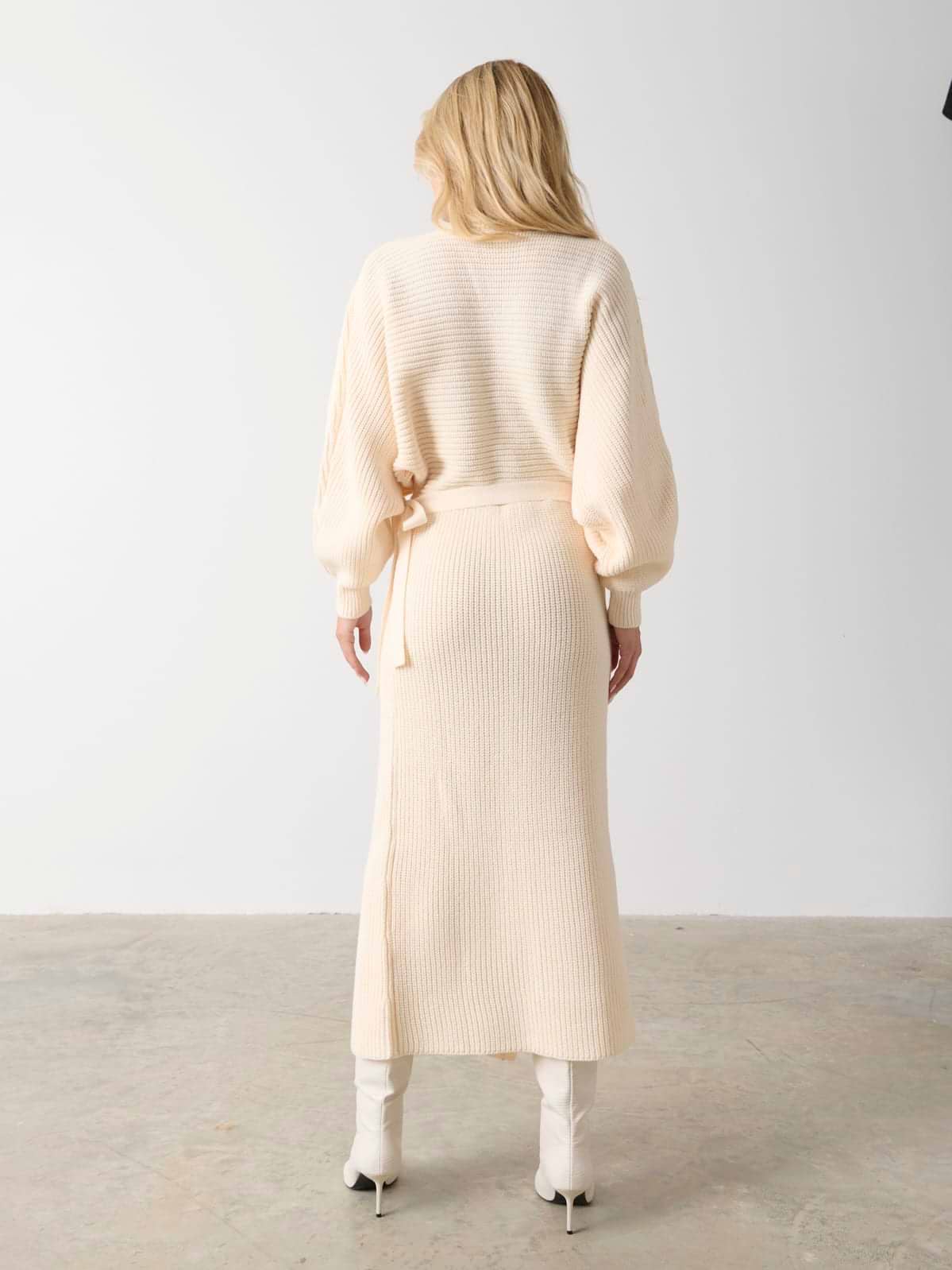 Aidan Cosy Wrap Dress - Cream