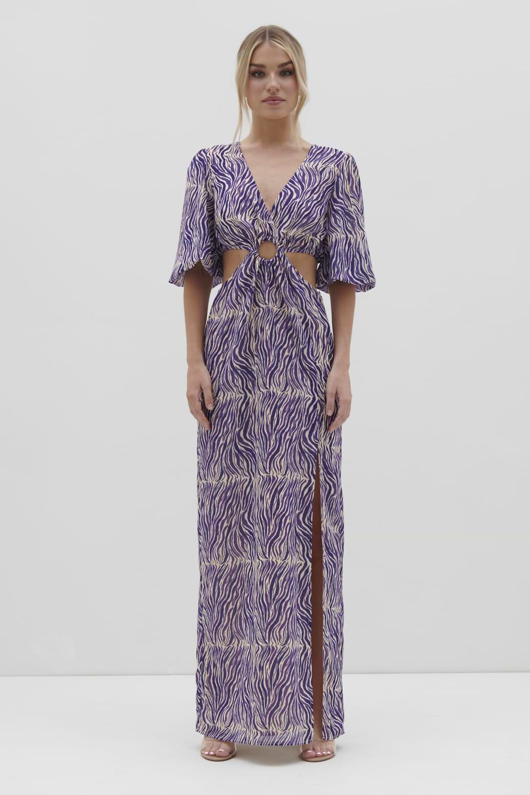 Ainsley Cut Out Maxi Dress - Iris Zebra