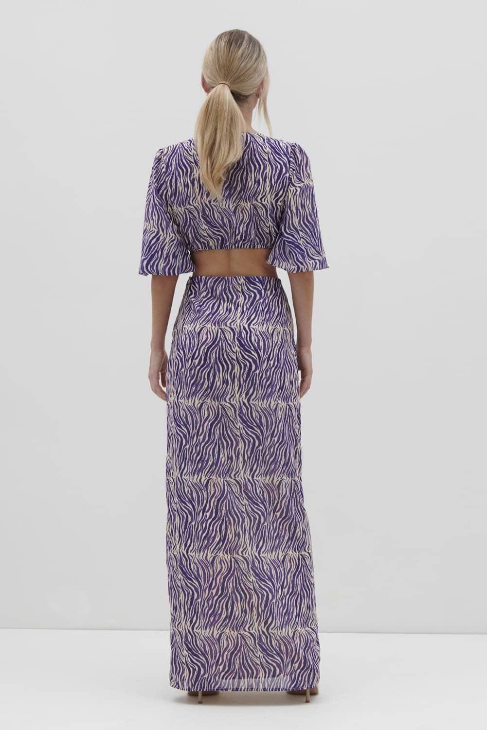 Ainsley Cut Out Maxi Dress - Iris Zebra