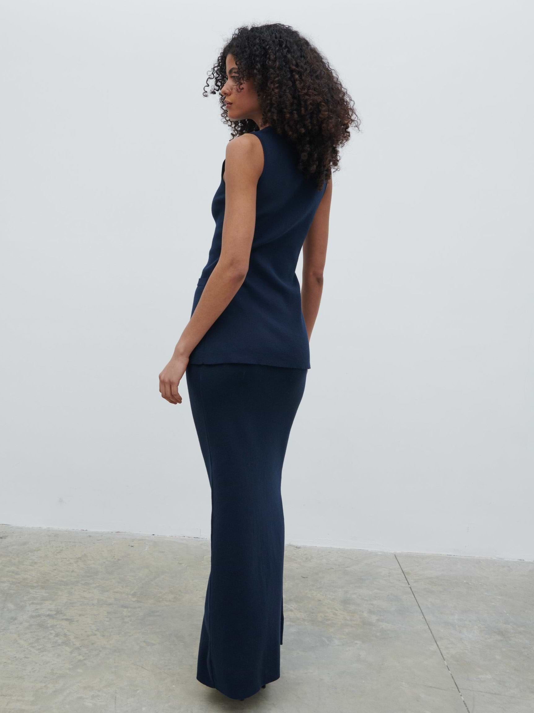 Alba Knit Waistcoat - Navy