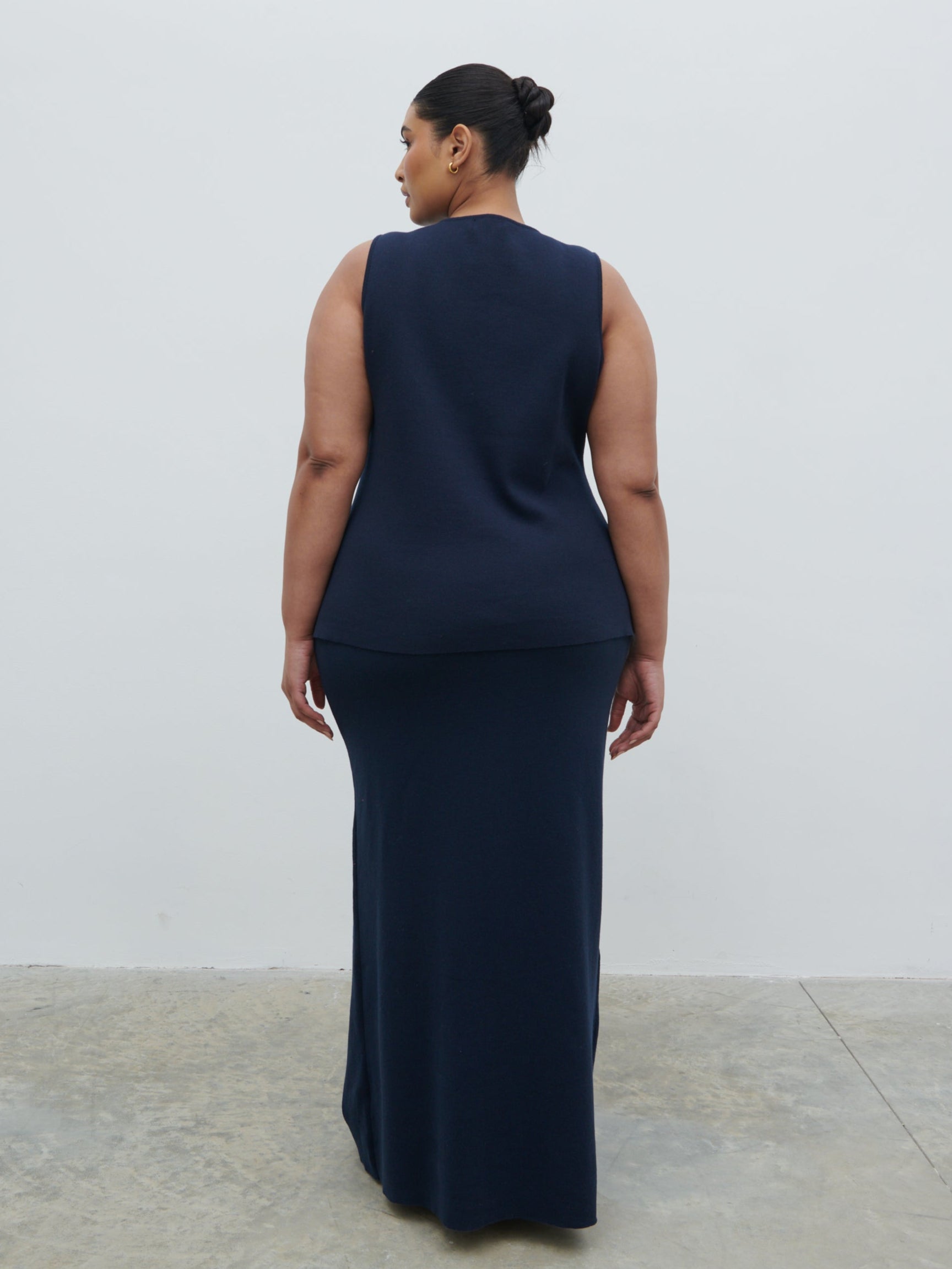 Alba Knit Waistcoat Curve - Navy