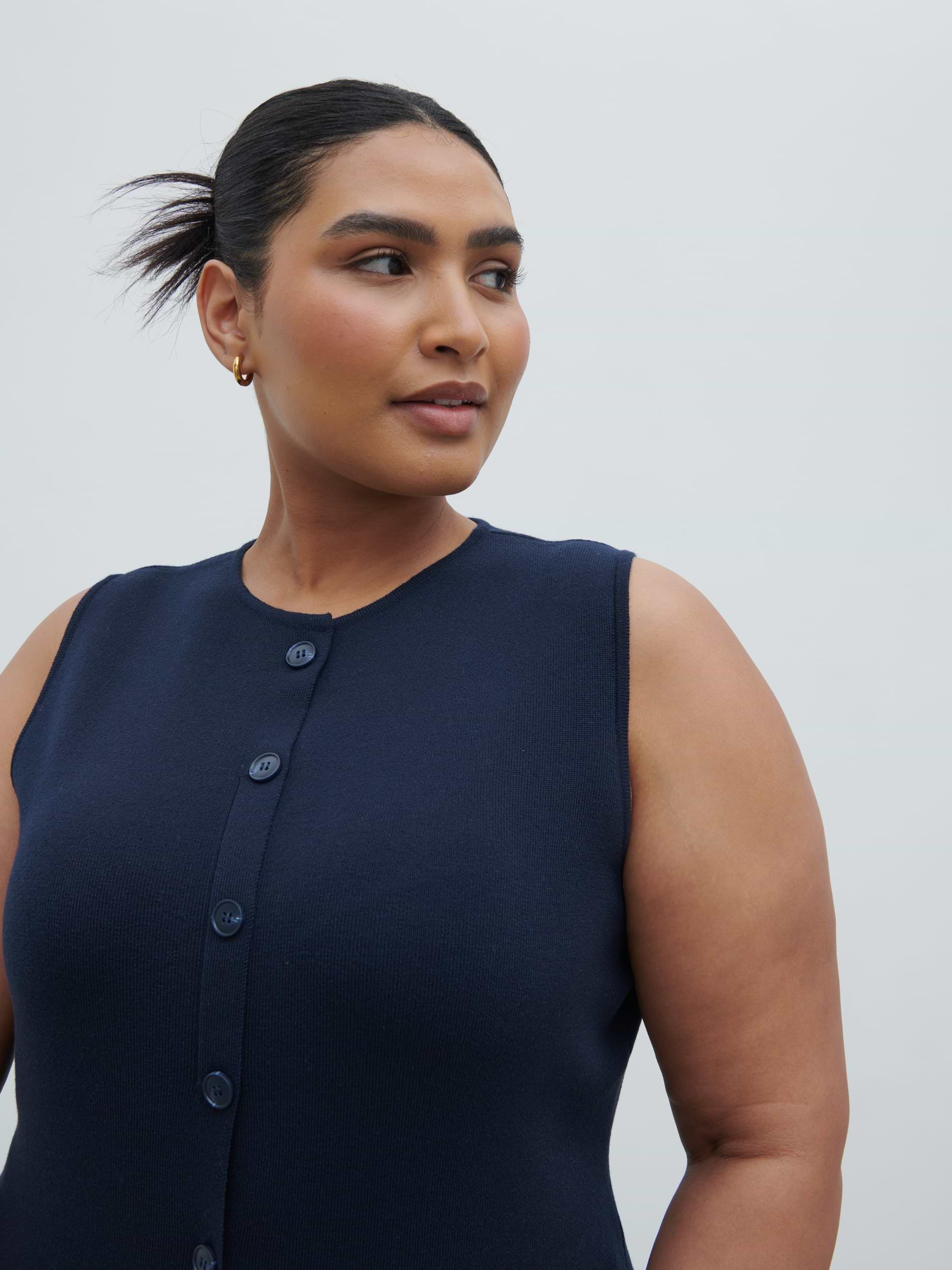 Alba Knit Waistcoat Curve - Navy