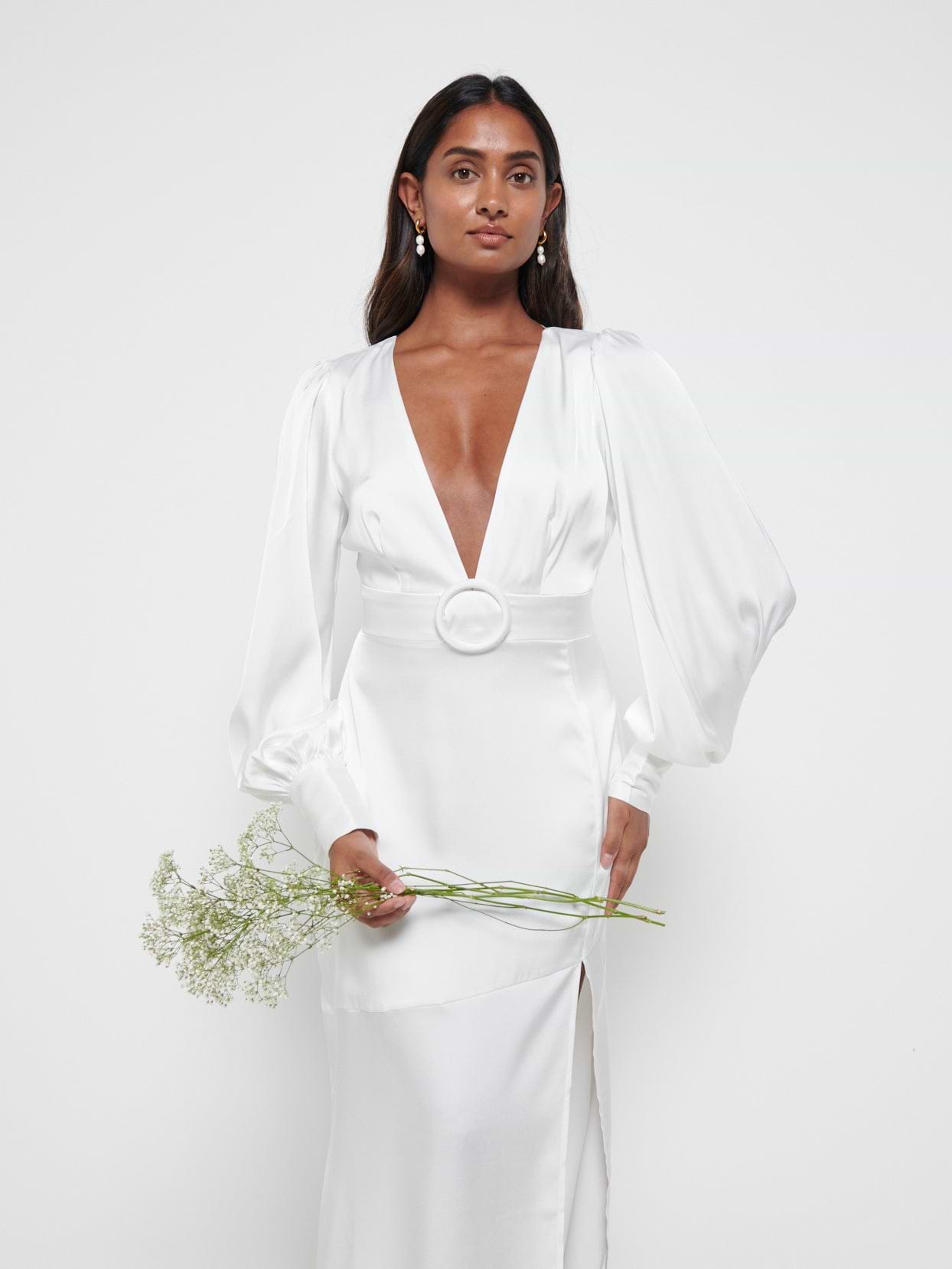 Alexis Belted Maxi Dress - Ivory