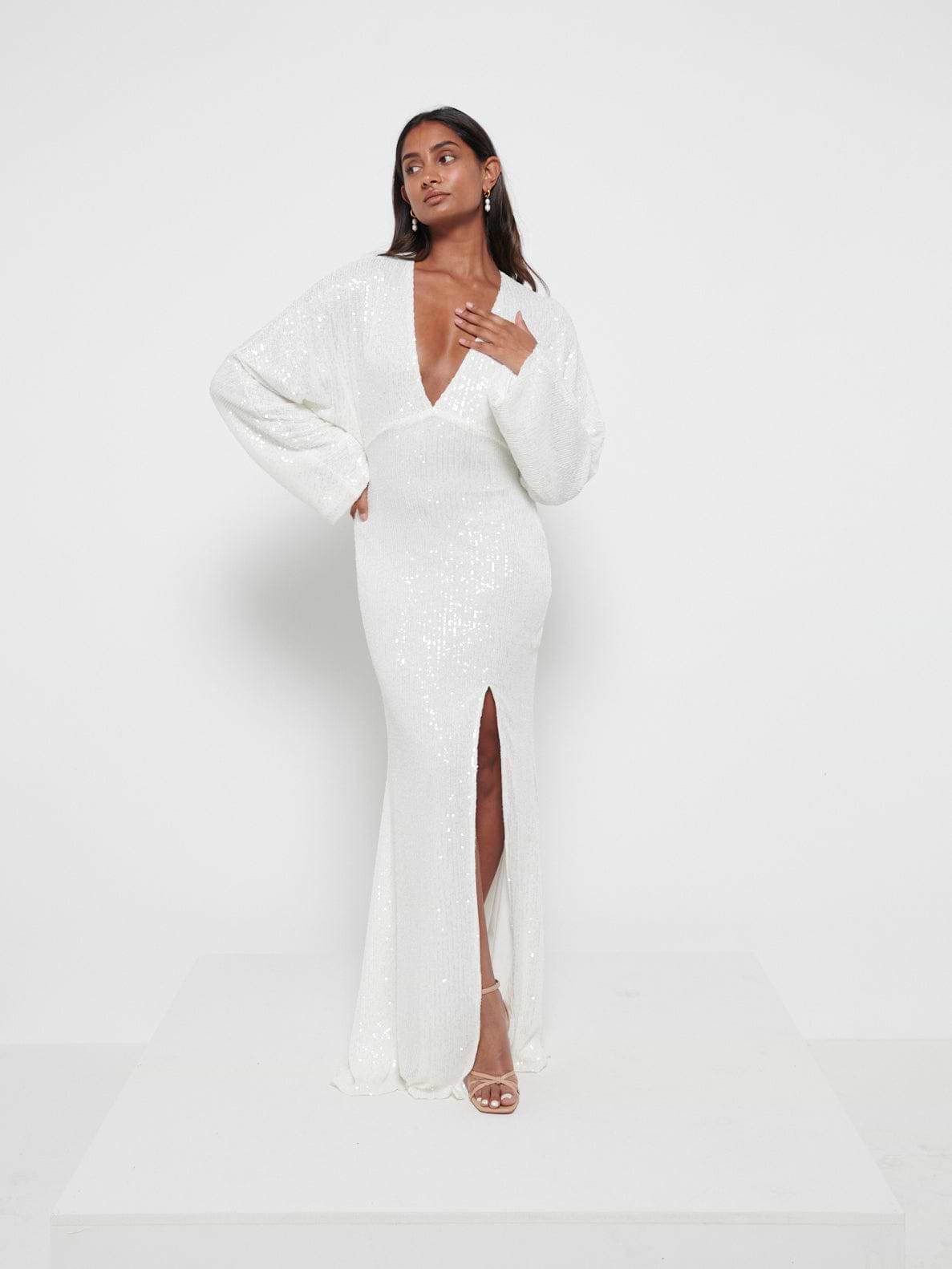 Alexis Sequin Maxi Dress - Ivory
