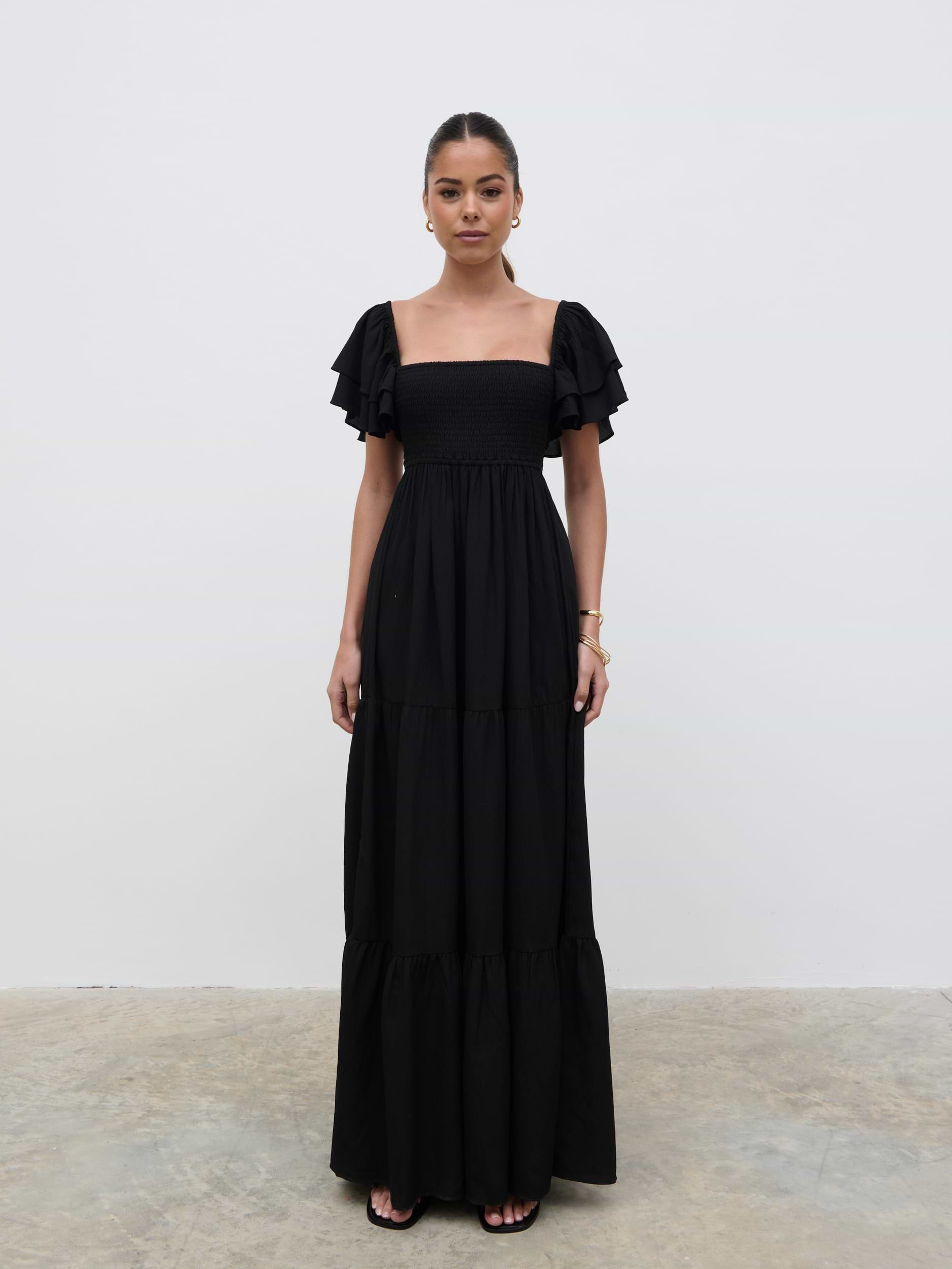 Althea Frill Easywear Day Dress - Black