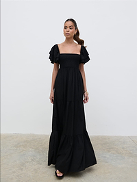 Althea Frill Easywear Day Dress - Black