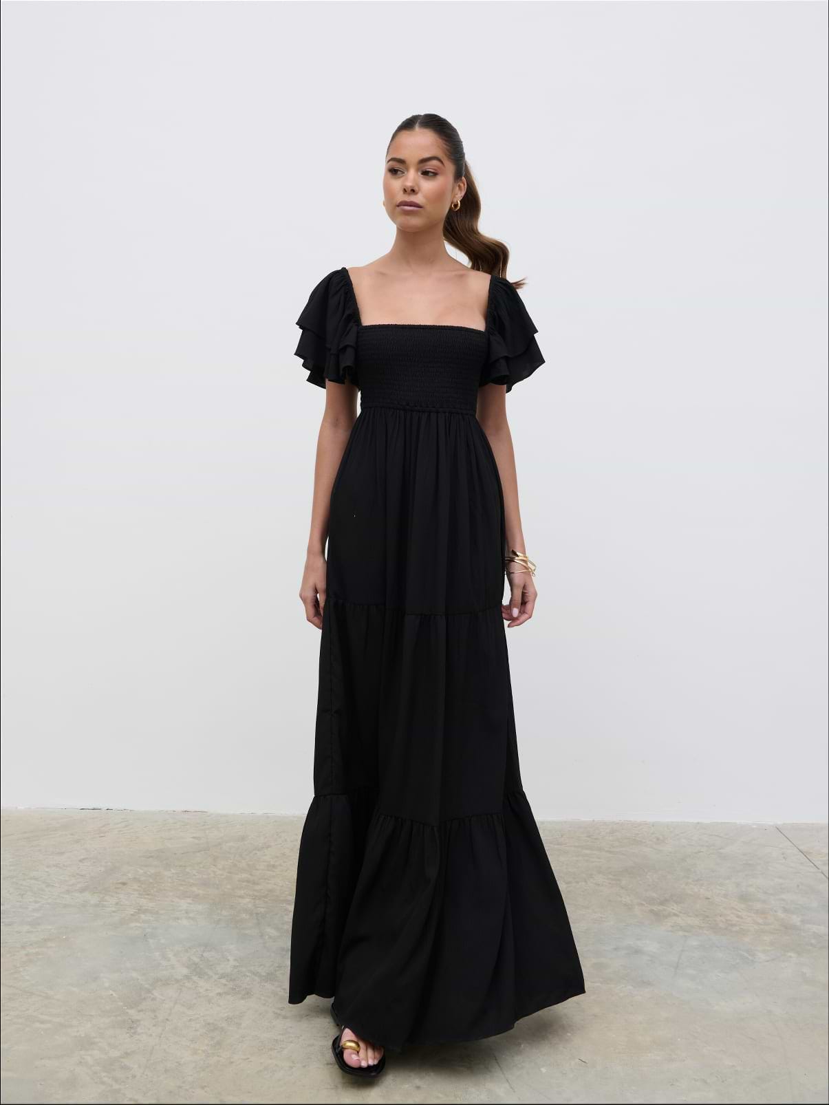 Althea Frill Easywear Day Dress - Black