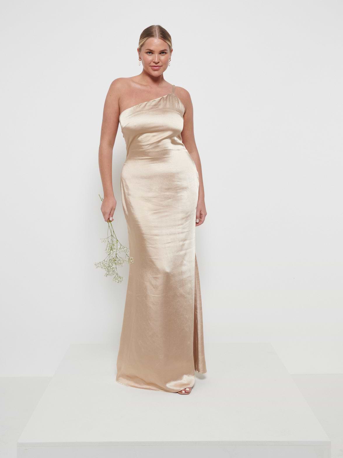 Amelia Maxi Bridesmaid Dress - Matte Bronze