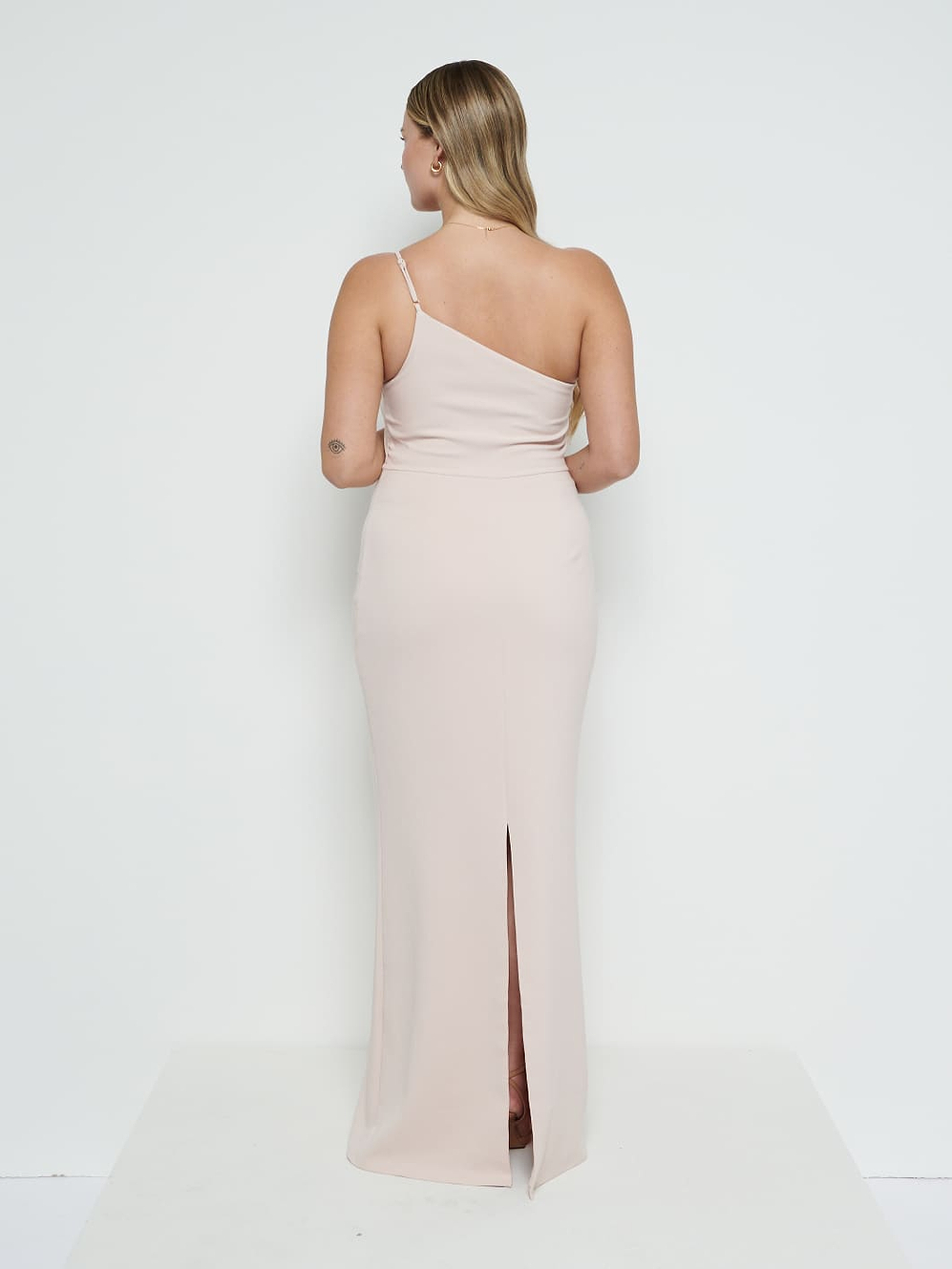 Amelia Crepe Maxi Bridesmaid Dress - Blush